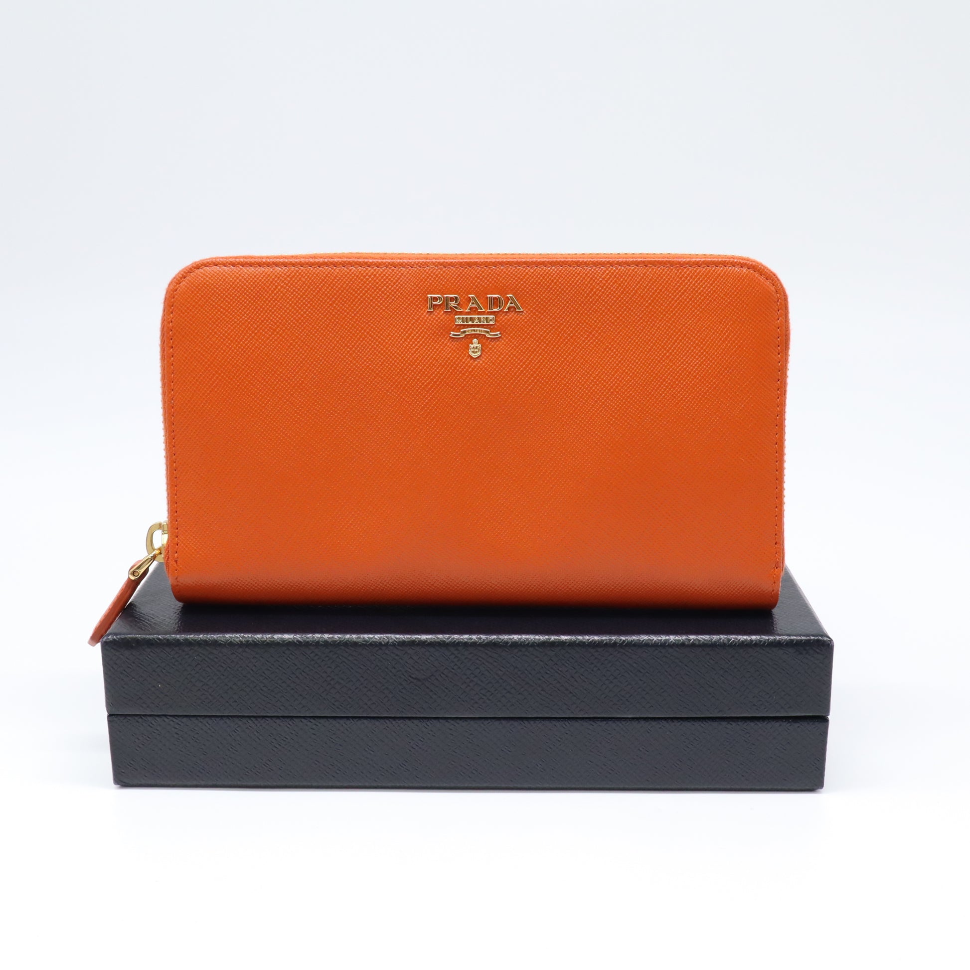 Prada Saffiano Metal Zip Around Wallet W22051