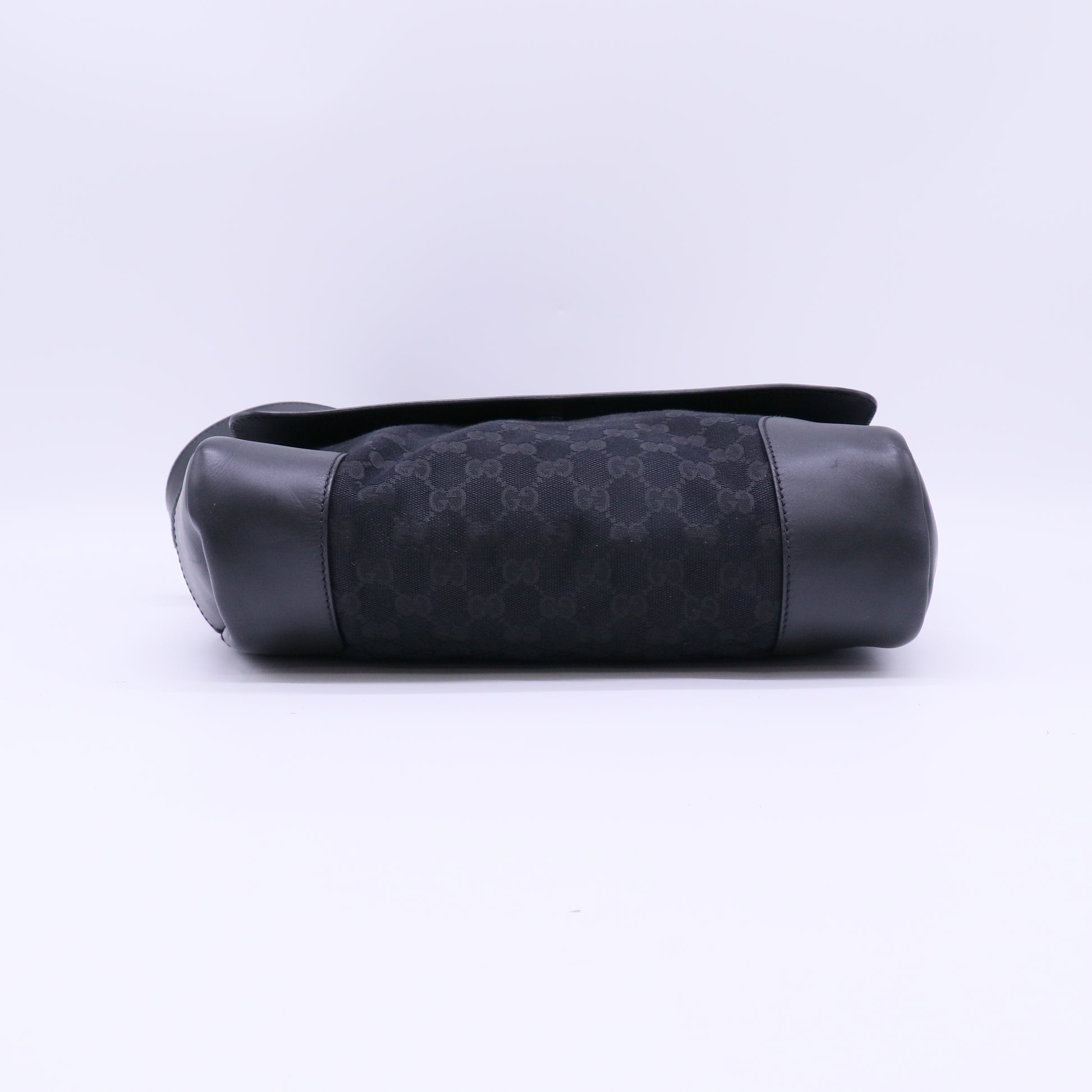 Gucci GG Canvas Leather Flap Messenger Bag B22440