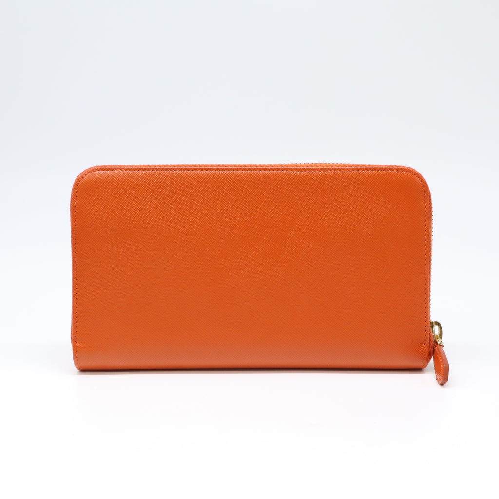 Prada Saffiano Metal Zip Around Wallet W22051