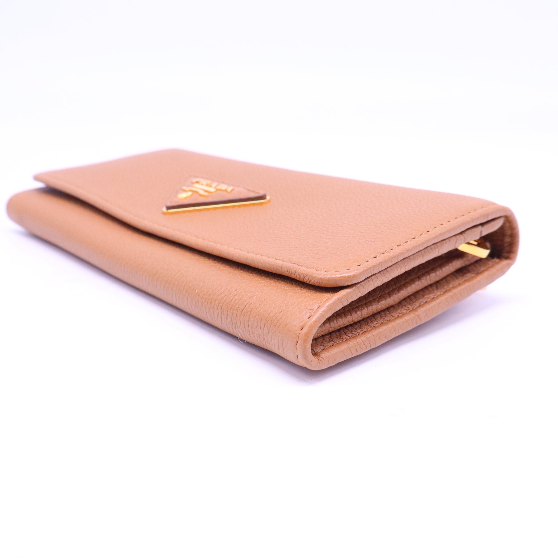 Caramel Saffiano Leather Flap Continental Wallet W20914