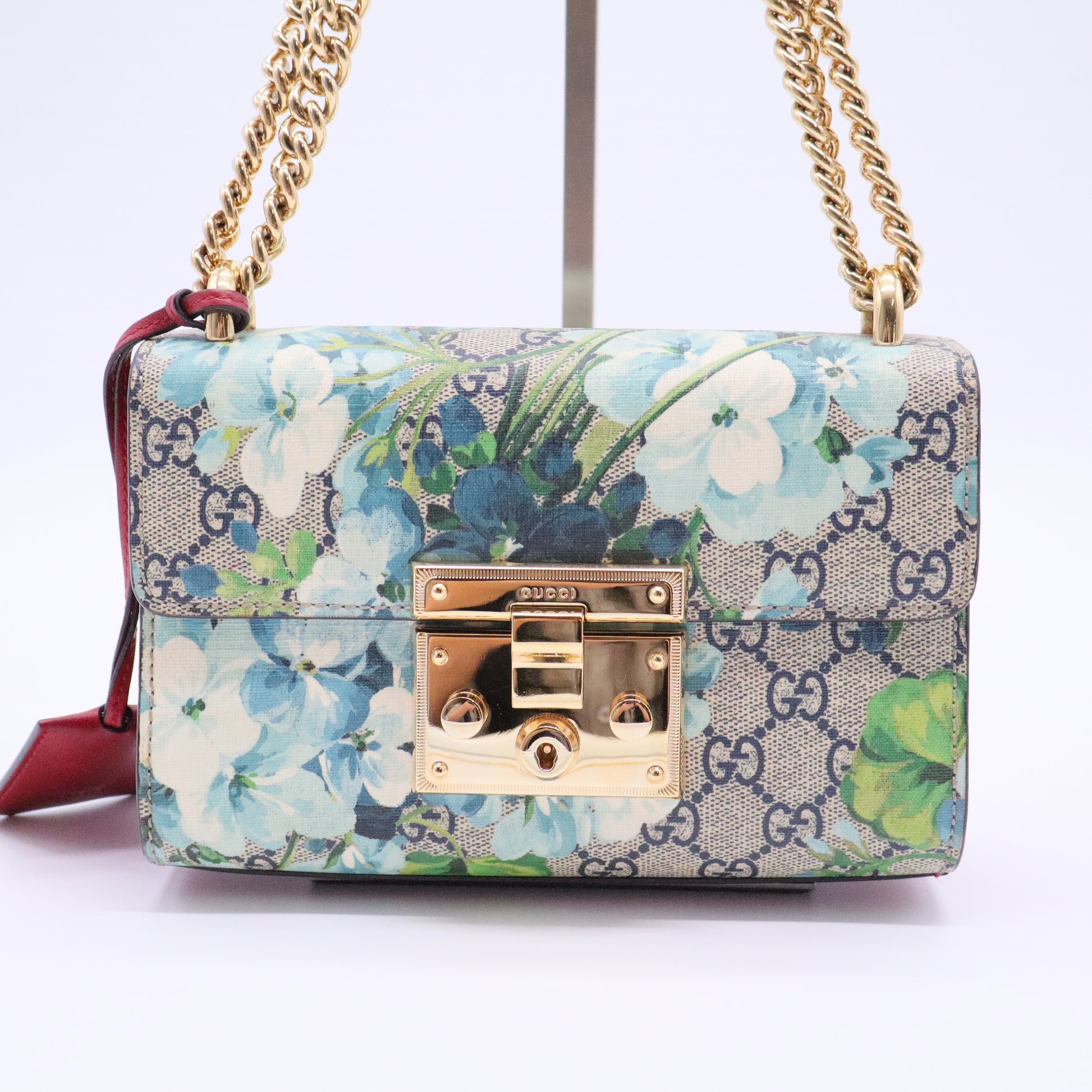 Padlock Shoulder Bag Blooms Print GG Coated Canvas Small