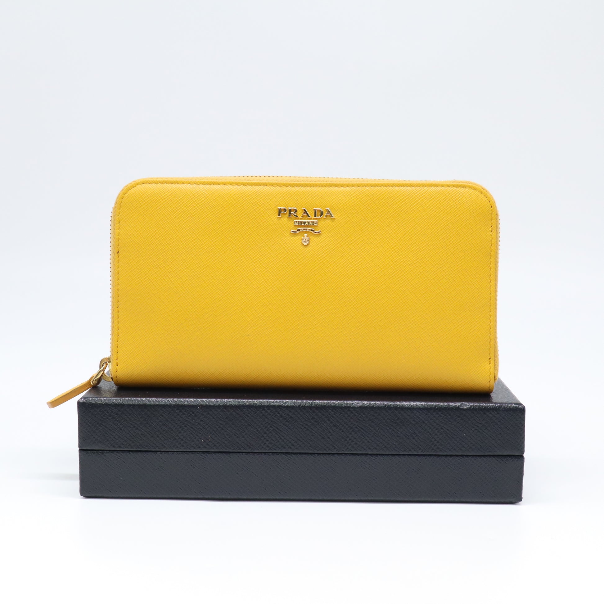 Prada Saffiano Metal Zip Around Wallet W22052