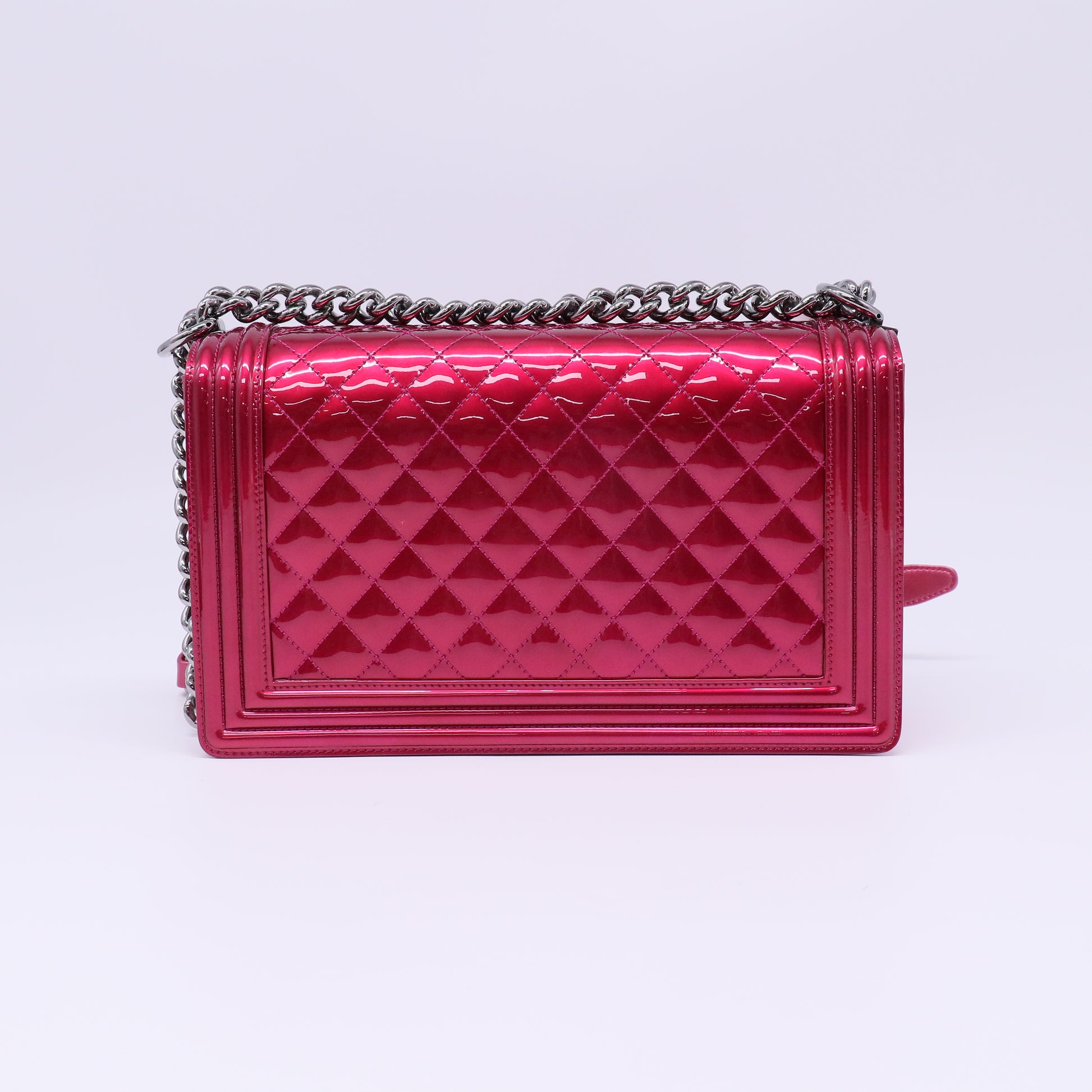 Boy Flap Bag Quilted Patent Medium Twins B22336