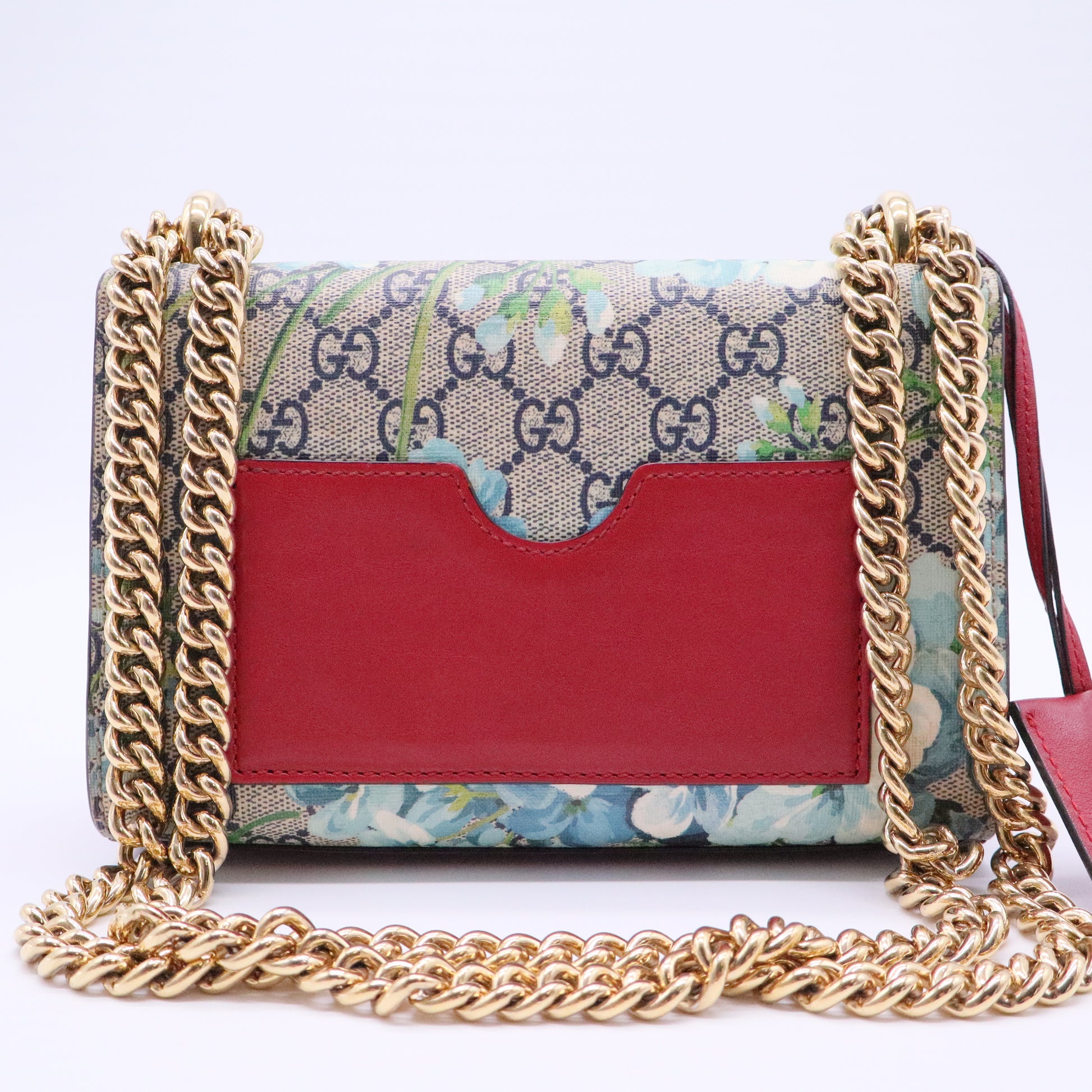 Padlock Shoulder Bag Blooms Print GG Coated Canvas Small
