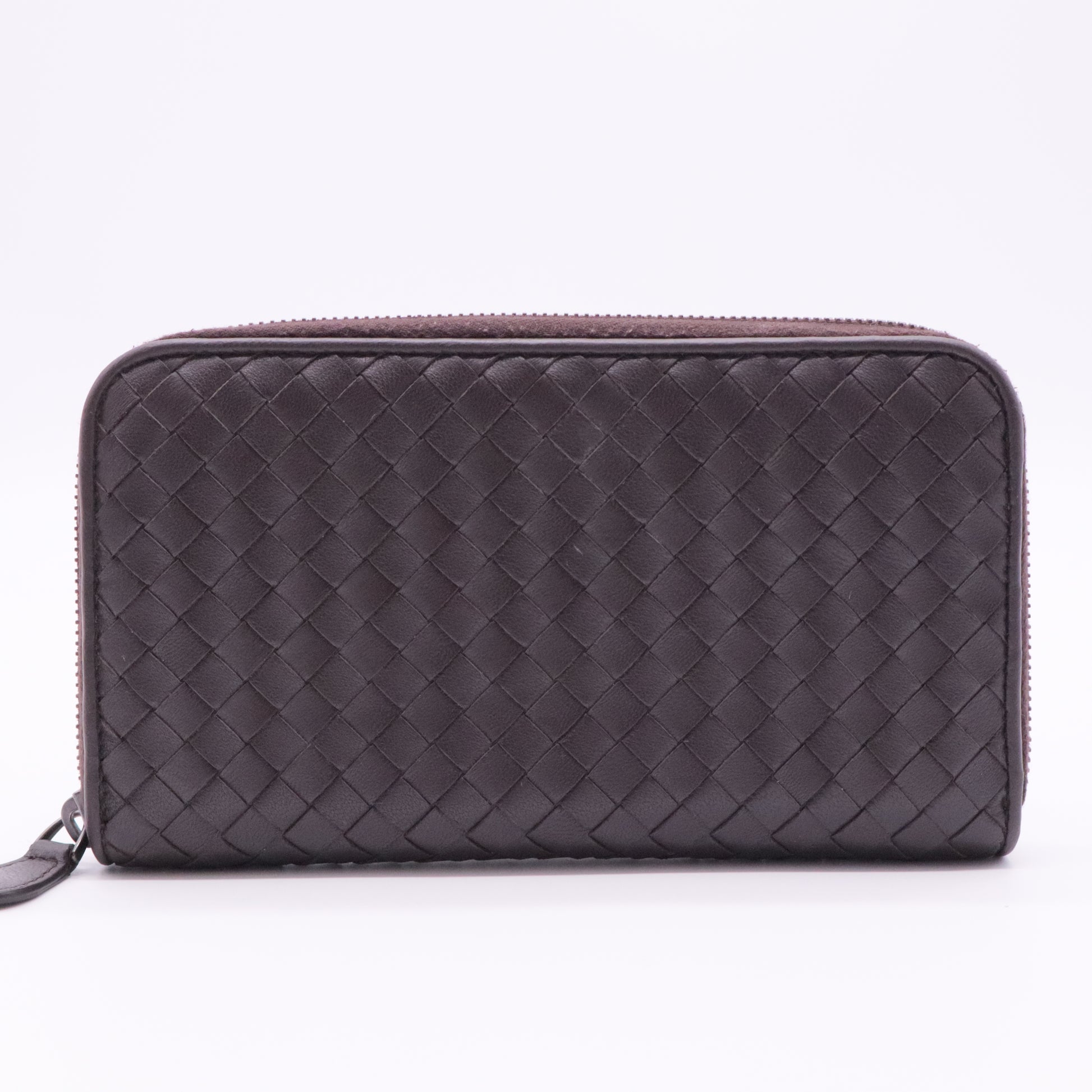 Intrecciato Woven Nappa Leather Zip Around Wallet