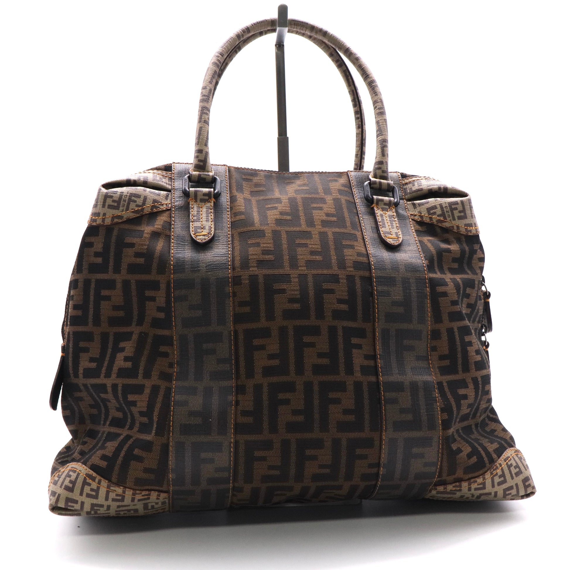 Fendi Zucca Mixed Media Large Canvas Tote Bag Twins
