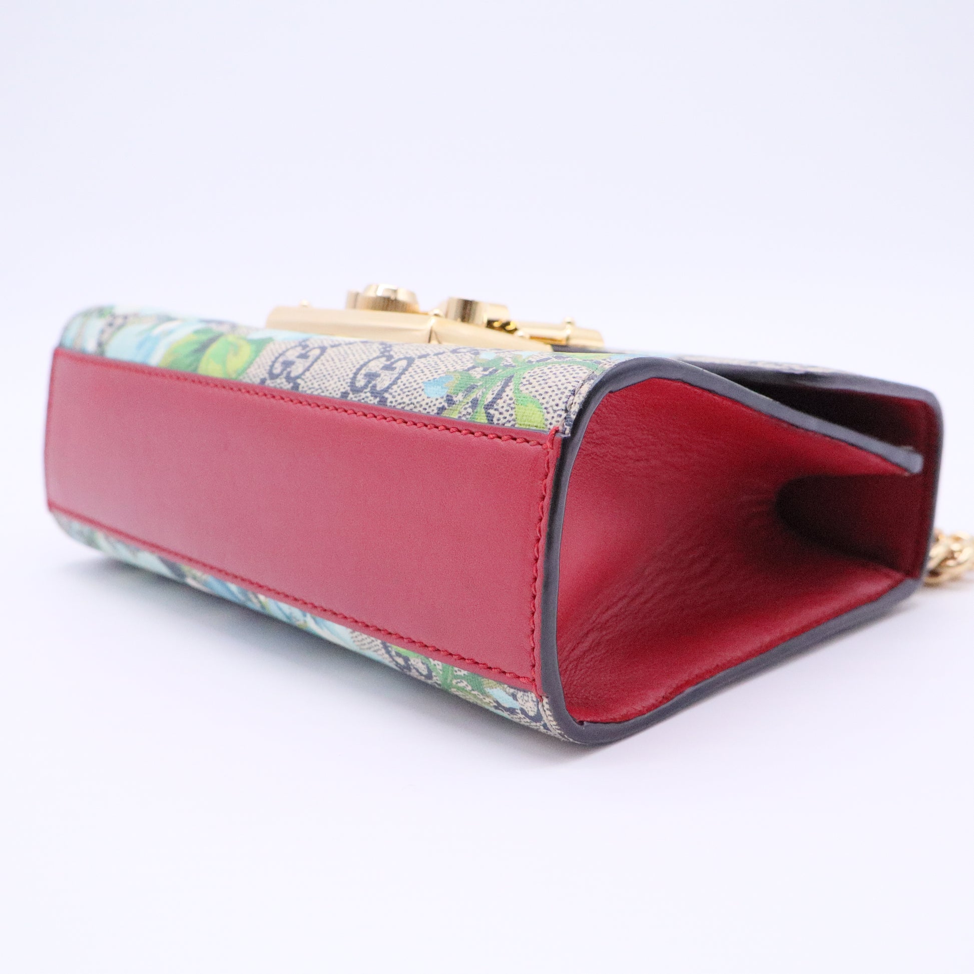 Padlock Shoulder Bag Blooms Print GG Coated Canvas Small