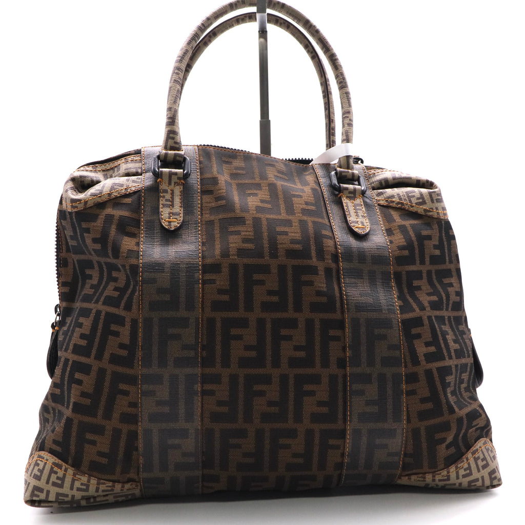 Fendi Zucca Mixed Media Large Canvas Tote Bag Twins