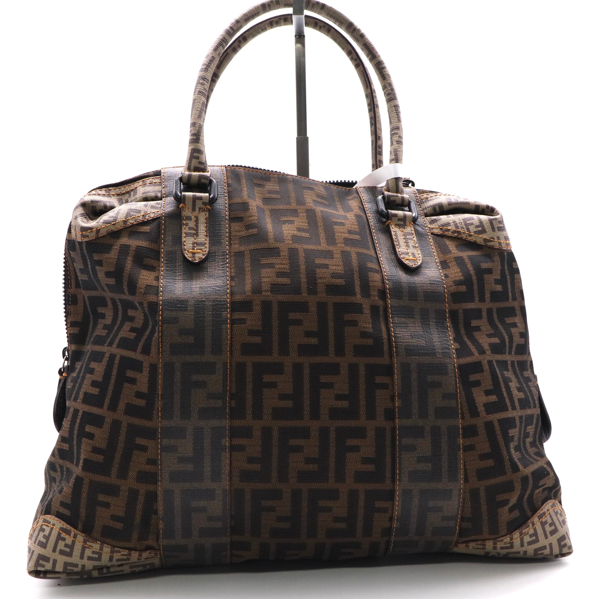 Fendi Zucca Mixed Media Large Canvas Tote Bag Twins