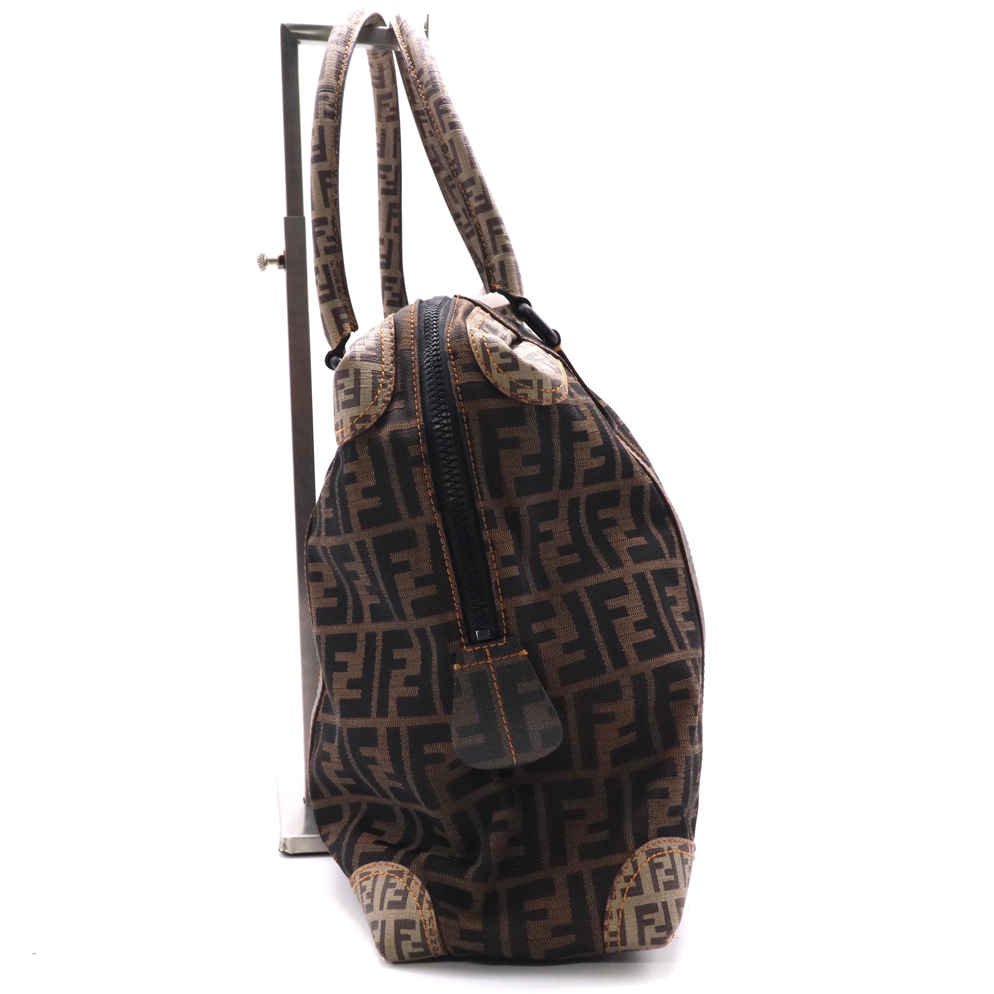 Fendi Zucca Mixed Media Large Canvas Tote Bag Twins