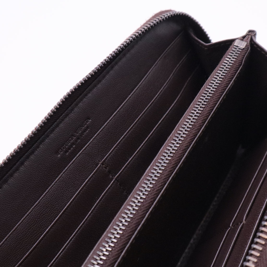 Intrecciato Woven Nappa Leather Zip Around Wallet