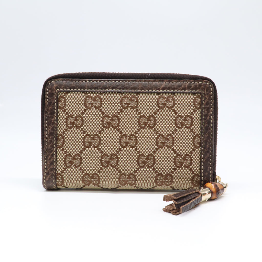 Gucci Bamboo GG Canvas Zip Around Wallet W22039
