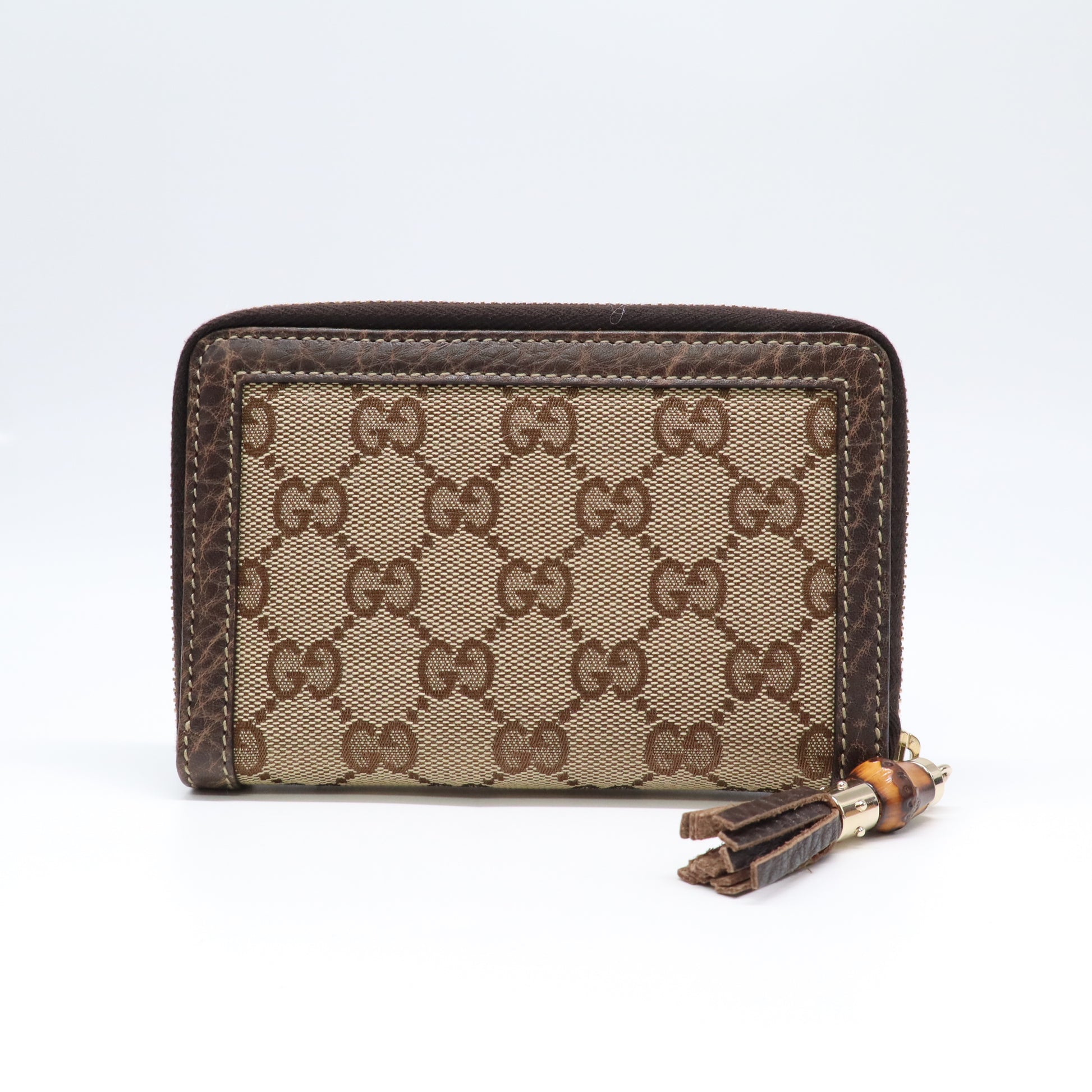 Gucci Bamboo GG Canvas Zip Around Wallet W22039