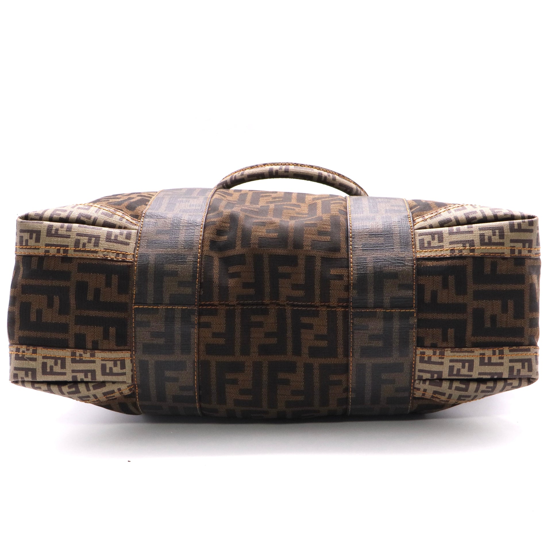 Fendi Zucca Mixed Media Large Canvas Tote Bag Twins