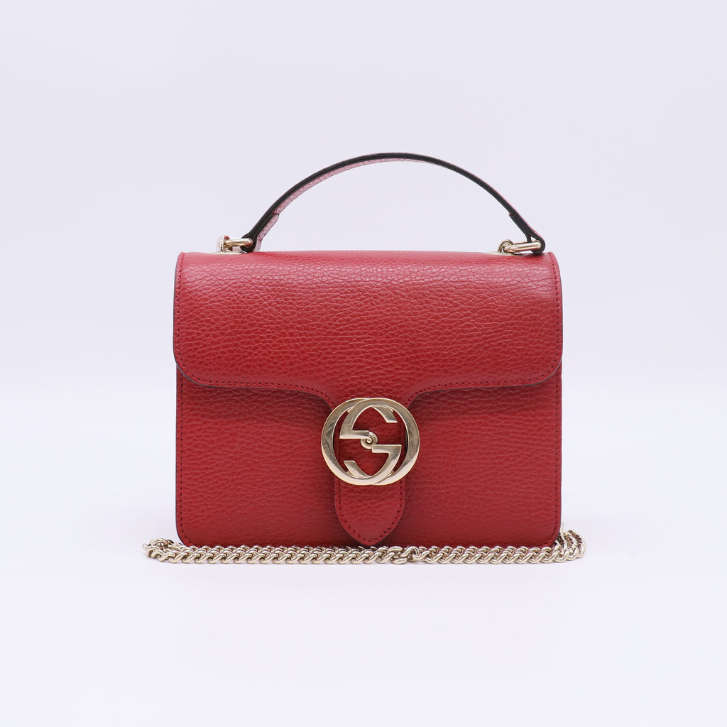 Gucci Dollar Calfskin Small Interlocking G Top Handle Bag B23382