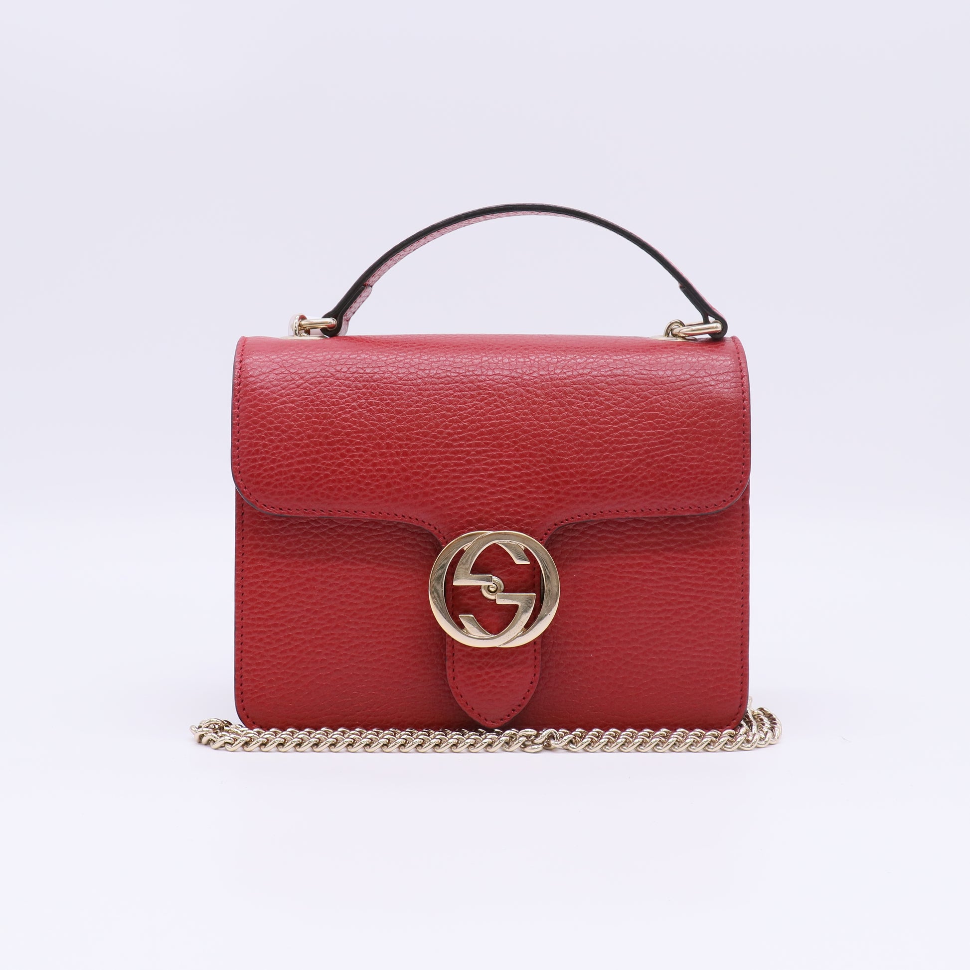 Gucci Dollar Calfskin Small Interlocking G Top Handle Bag B23382