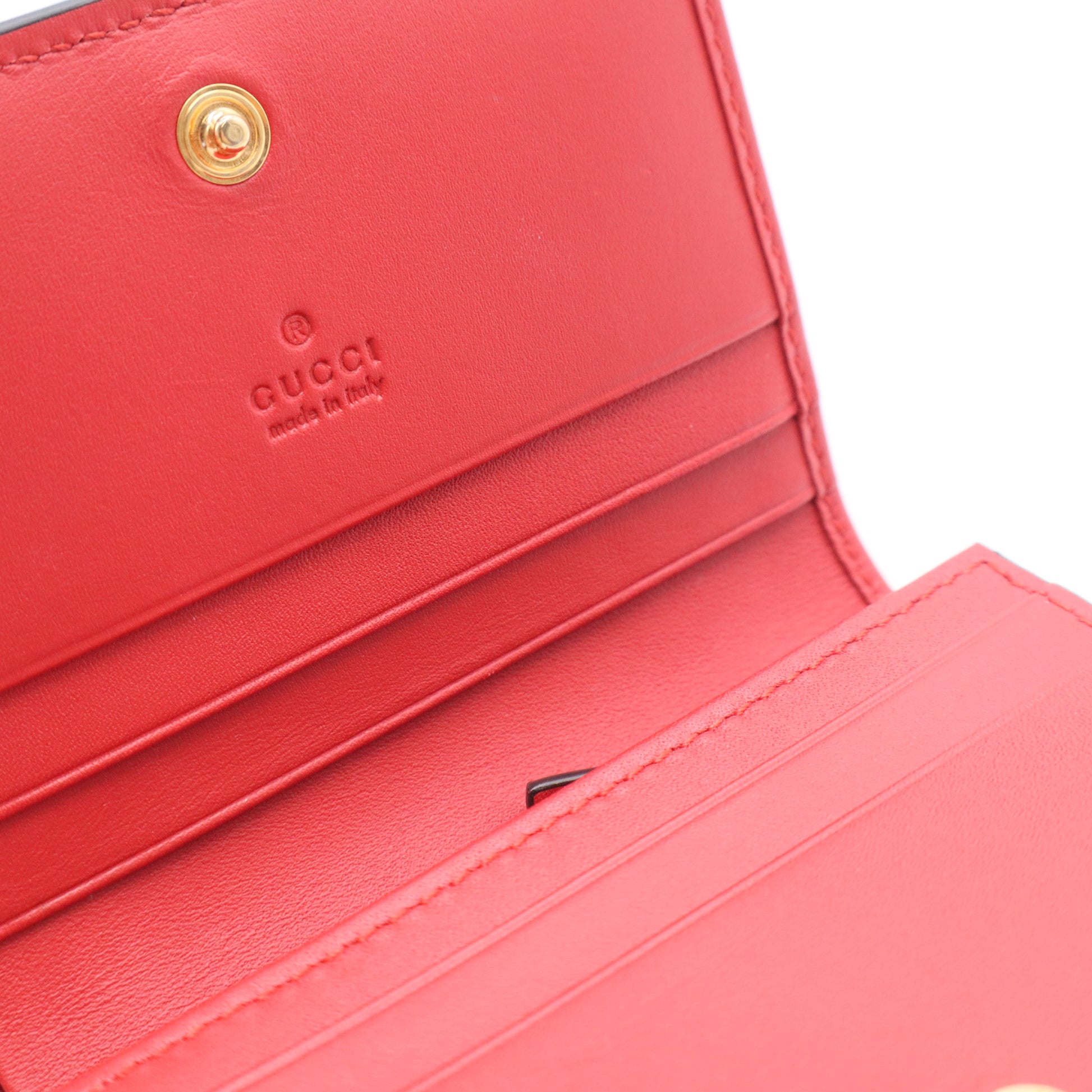 Soft GG Supreme Monogram Rainbow Embroidered Card Case Wallet