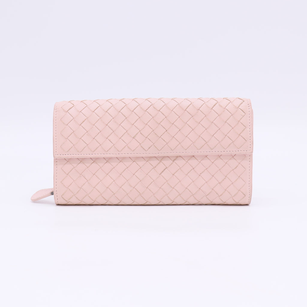Bottega Veneta leather long pink BOTTEGAVENETA wallet Intrecciato W23056