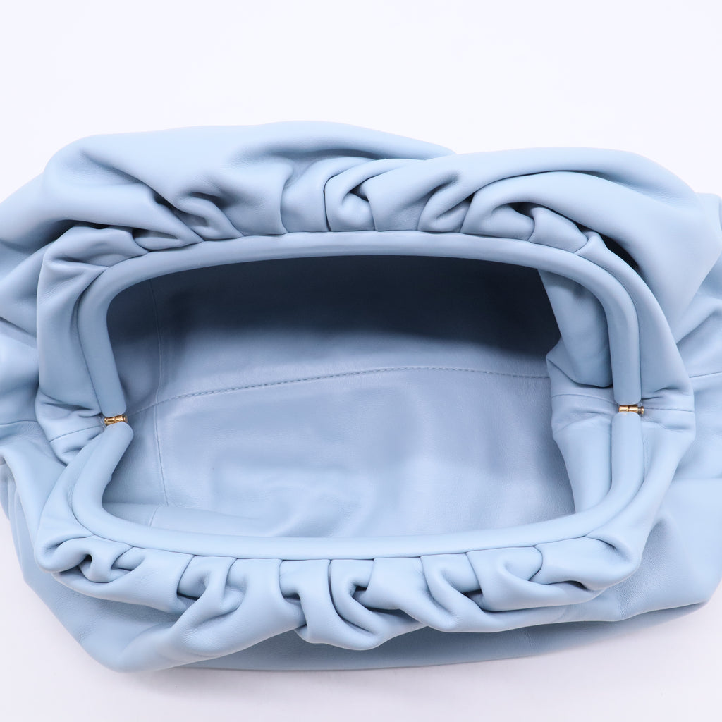 Ice Blue Calfskin Leather Pouch
