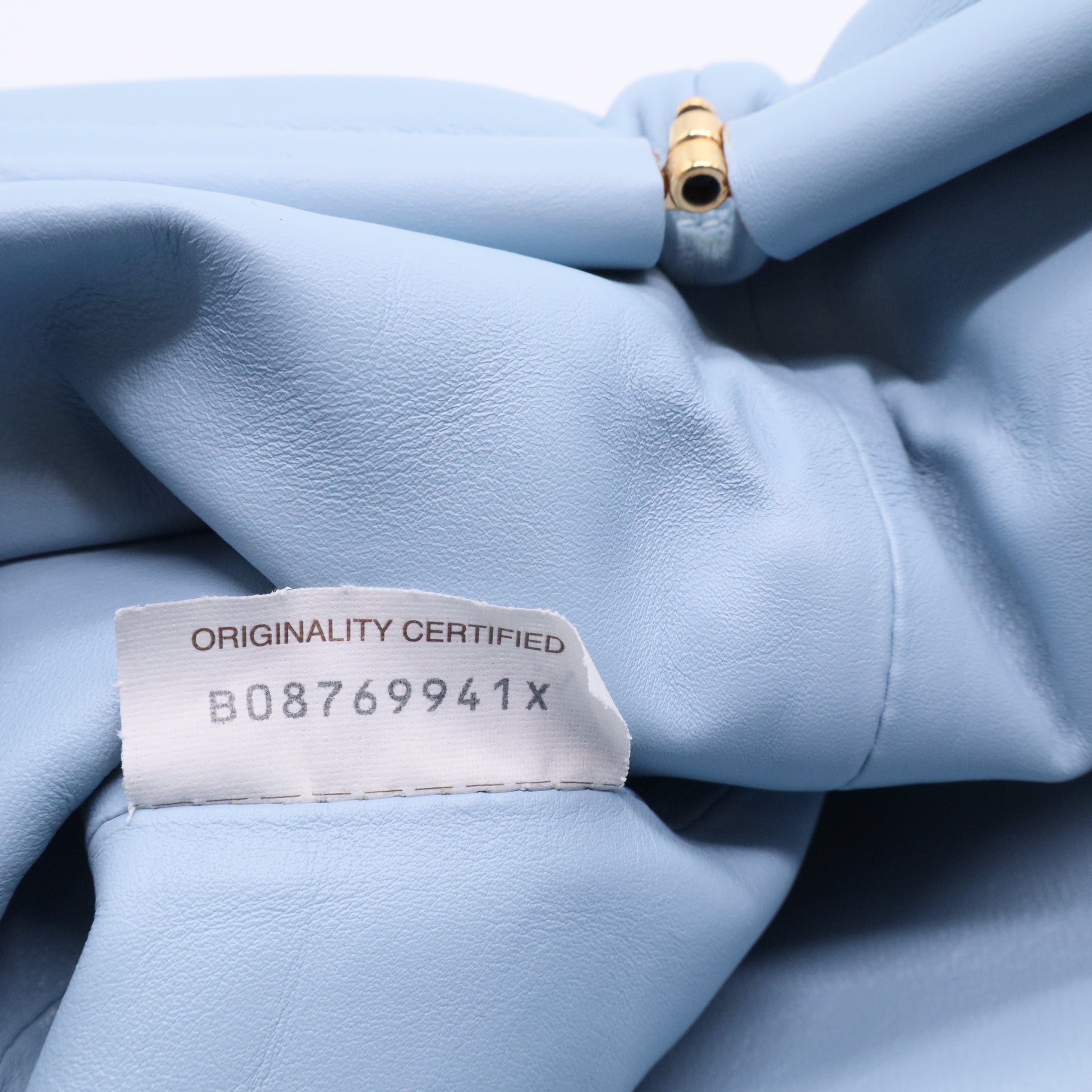 Ice Blue Calfskin Leather Pouch