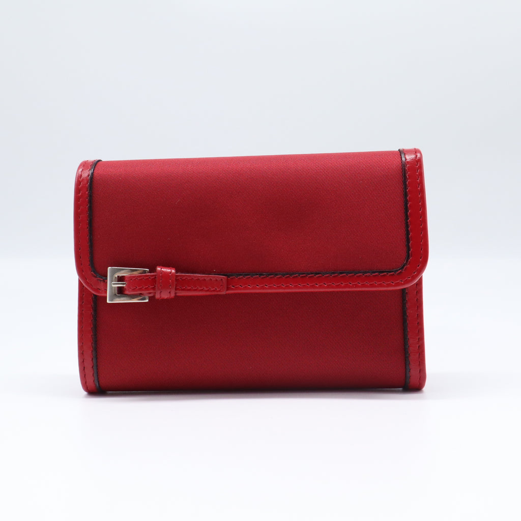 Prada Nylon Saffiano Tessuto Trifold Wallet  W21722