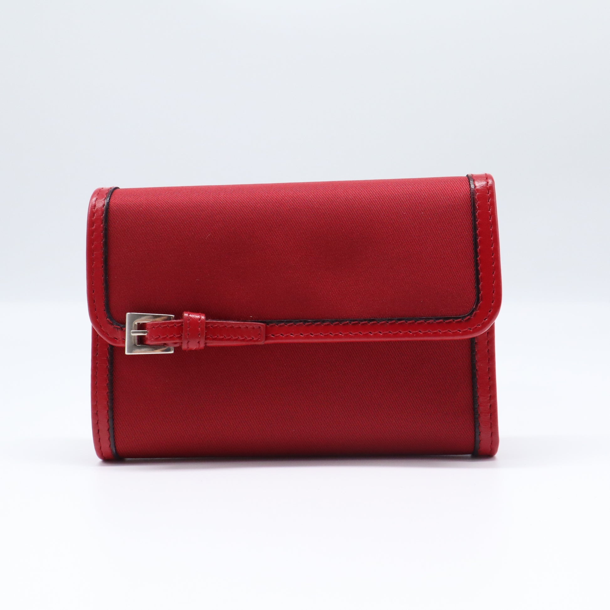 Prada Nylon Saffiano Tessuto Trifold Wallet  W21722