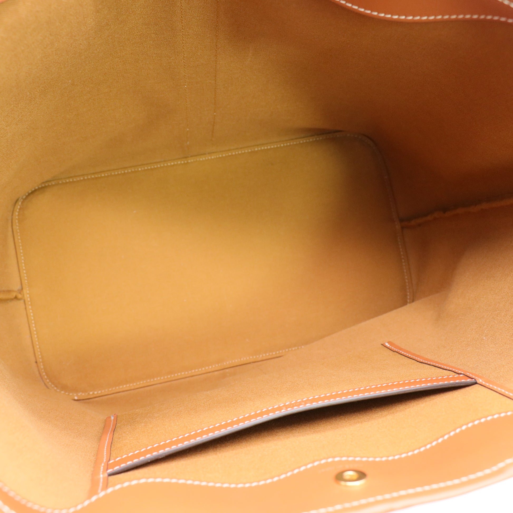 Triomphe Canvas Calfskin Medium Cabas Bag Tan Twins