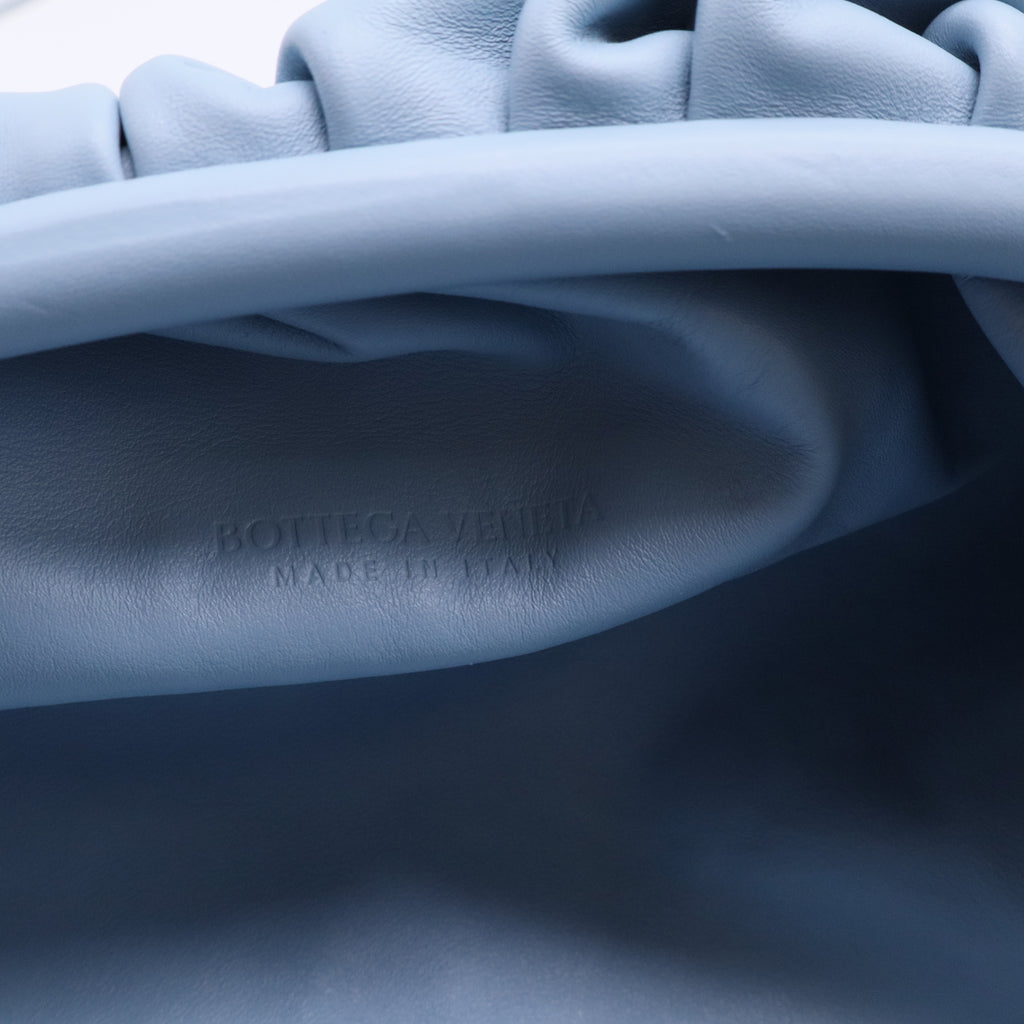 Ice Blue Calfskin Leather Pouch