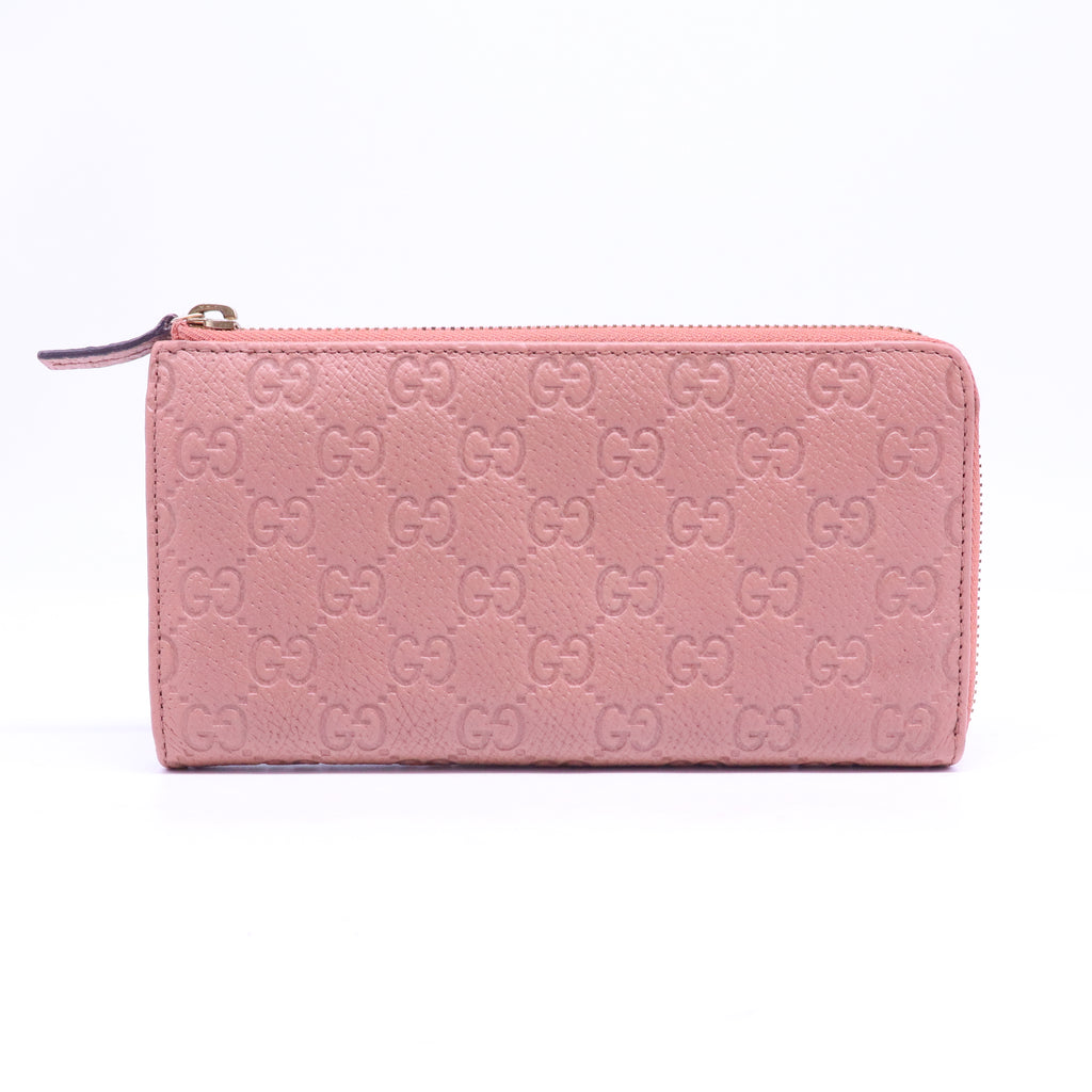 Guccissima Icon Zip Around Wallet Carmine Rose W20769
