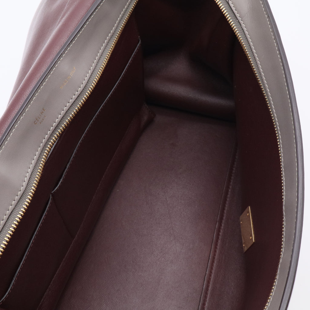 Trapeze Handbag Crocodile Embossed Nubuck Medium