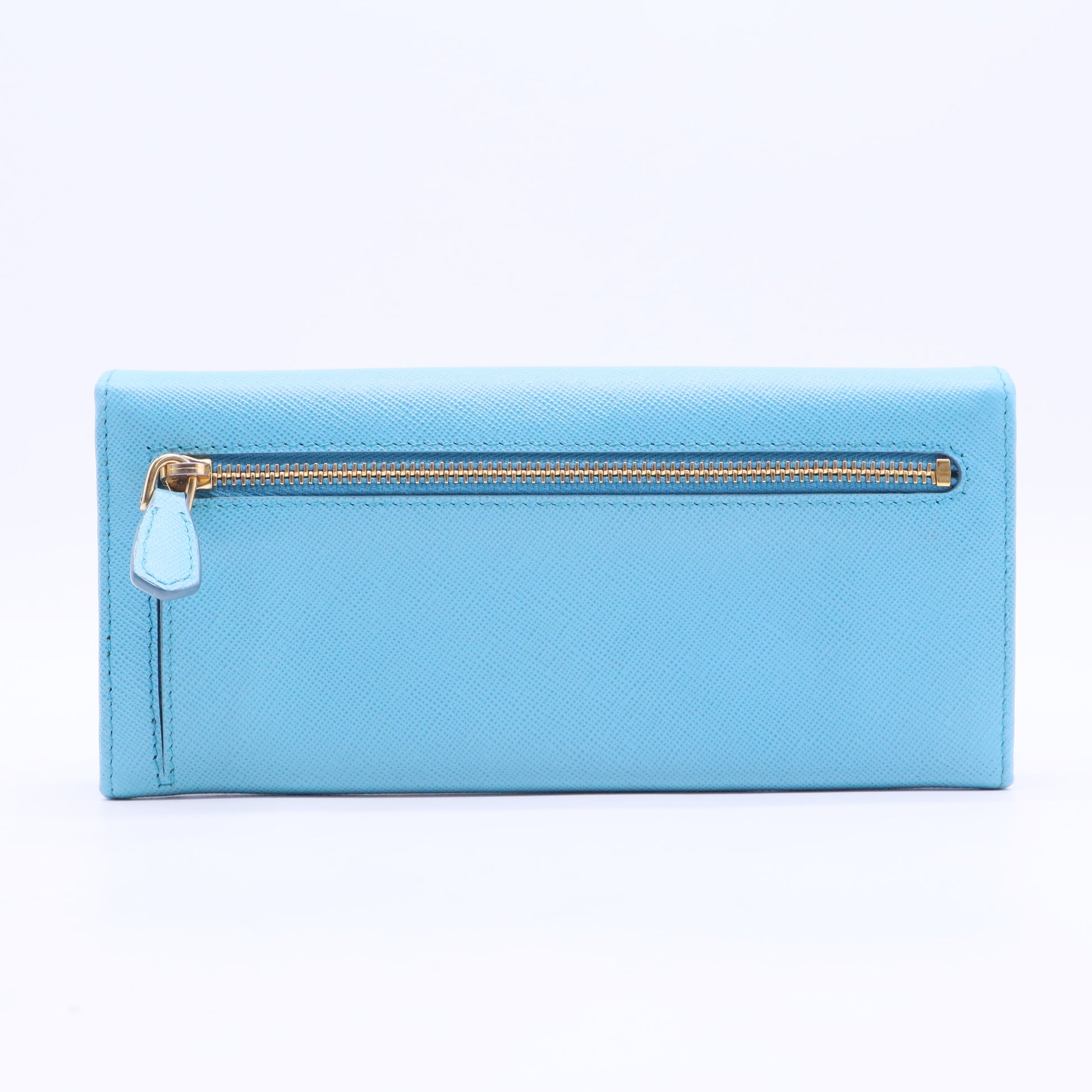 Blue Saffiano leather wallet