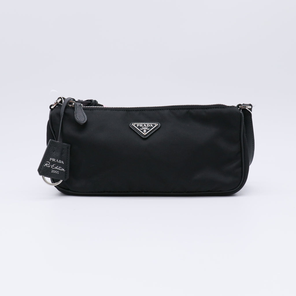 Prada Tessuto Nylon Pochette Bag Black TWINS LDJ4201