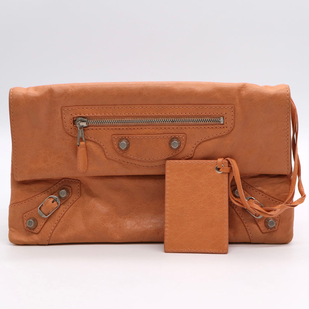 Balenciaga Mandarin Lambskin Leather Giant 21 Envelope Clutch Bag B20506