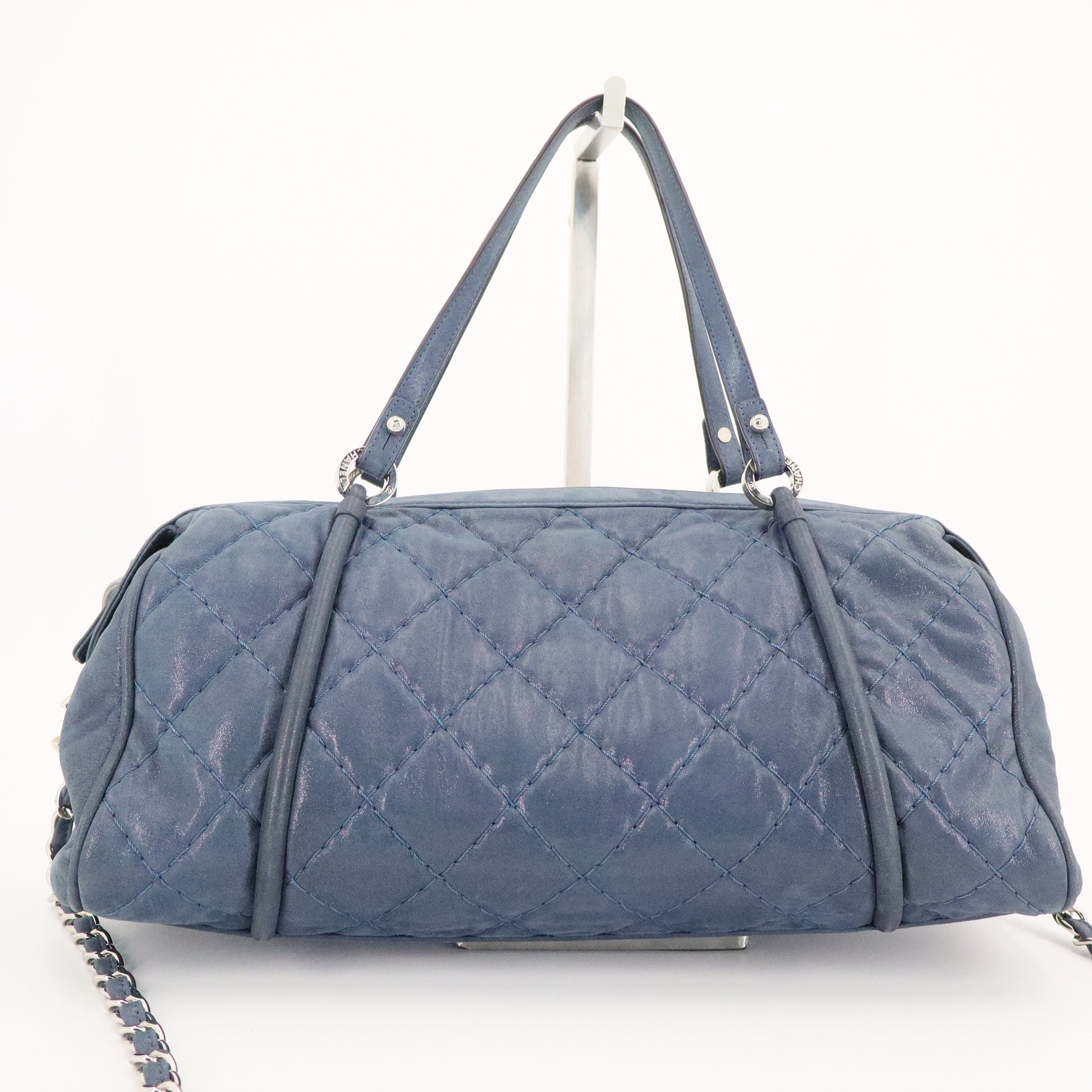 Iridescent Calfskin Quilted Relax CC Bowler twins