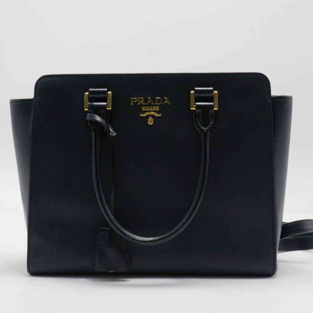 Convertible Open Tote Saffiano with Soft Calf Small