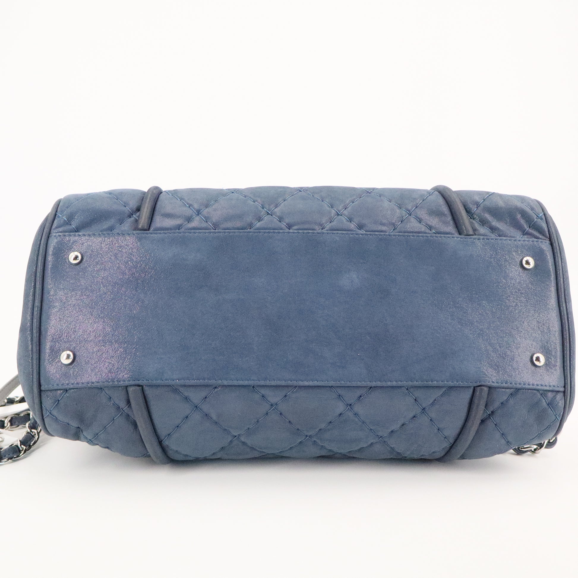 Iridescent Calfskin Quilted Relax CC Bowler twins