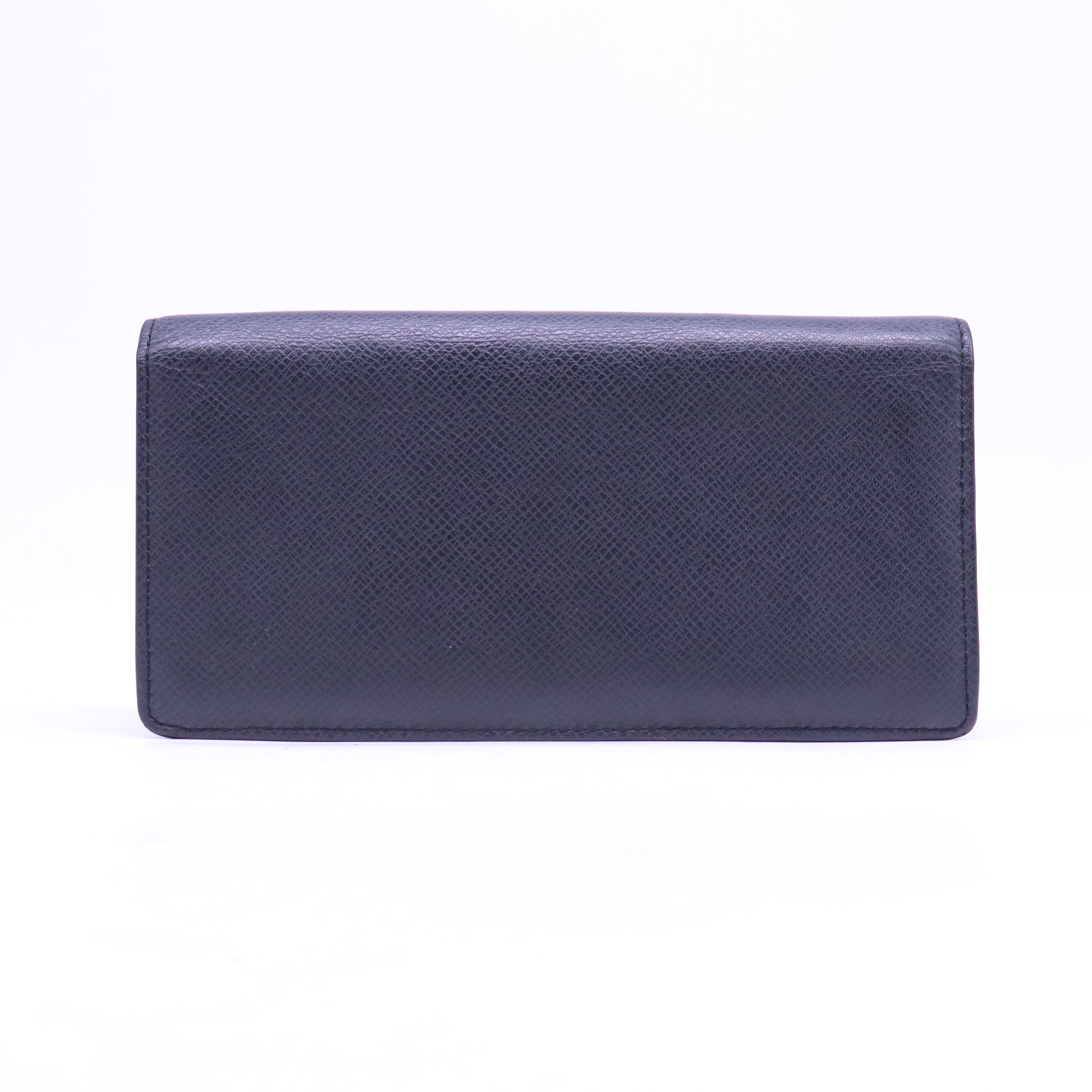 Black leather long wallet W20730