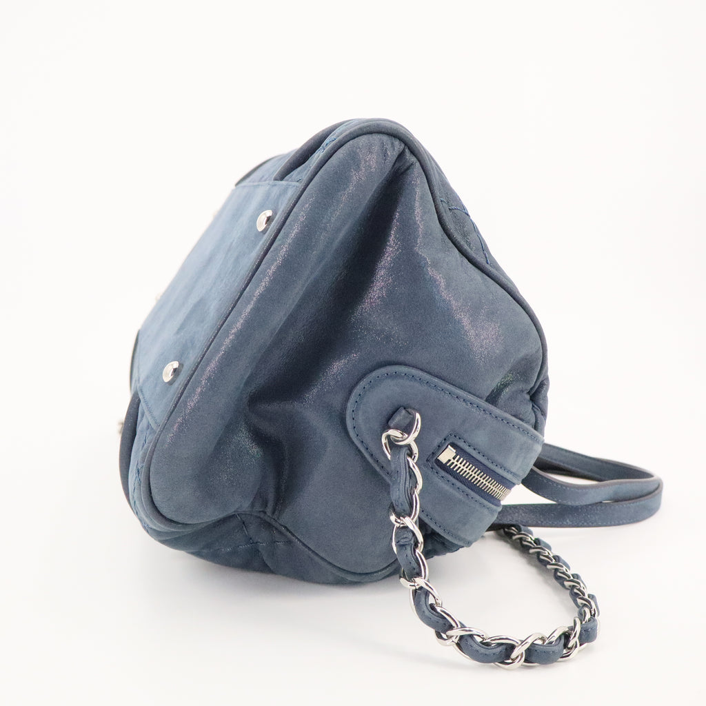 Iridescent Calfskin Quilted Relax CC Bowler twins