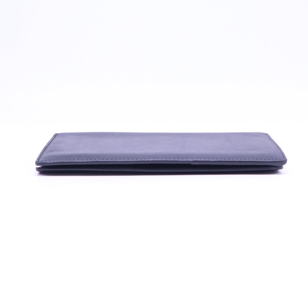 Black leather long wallet W20730