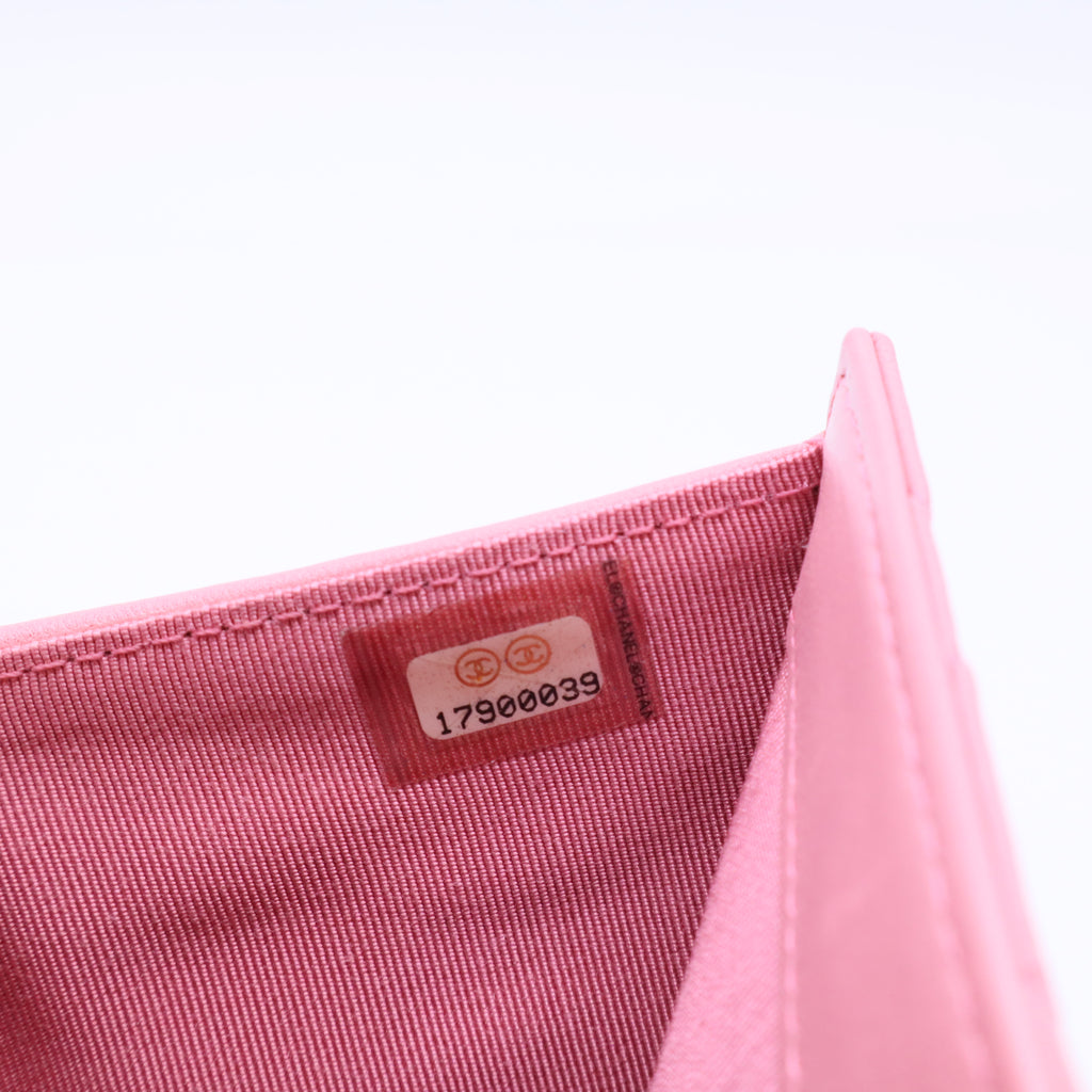 Lambskin Quilted Large Flap Wallet Pink