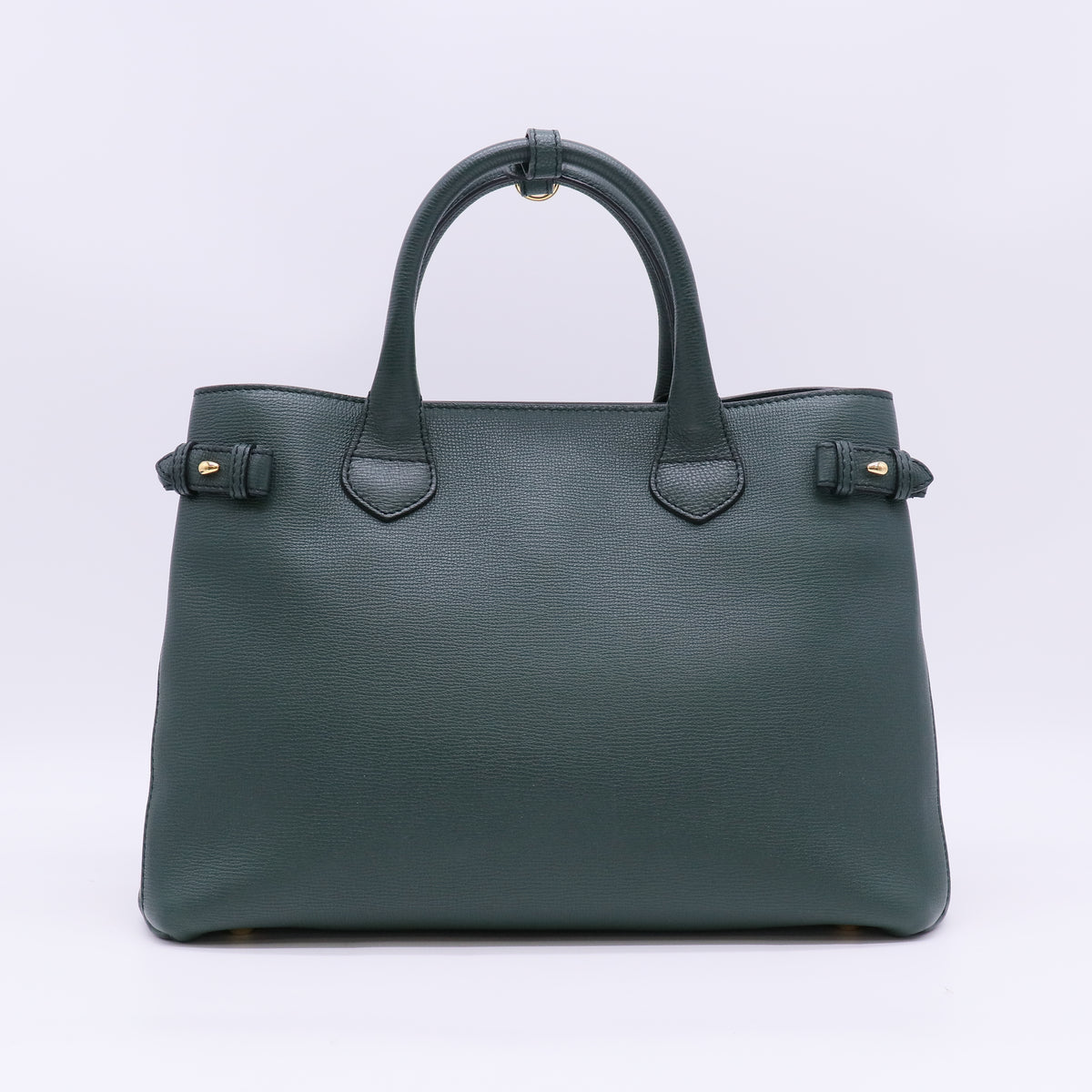 Burberry Bottle Green Calf Leather House Check Medium Banner Tote Bag B24004