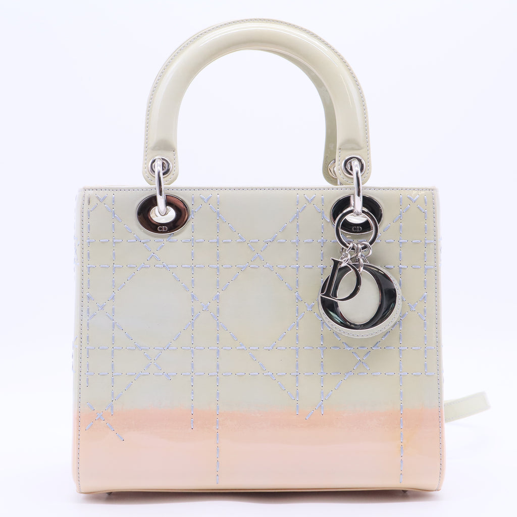 Medium Ombre Patent Cannage Lady Dior satchel