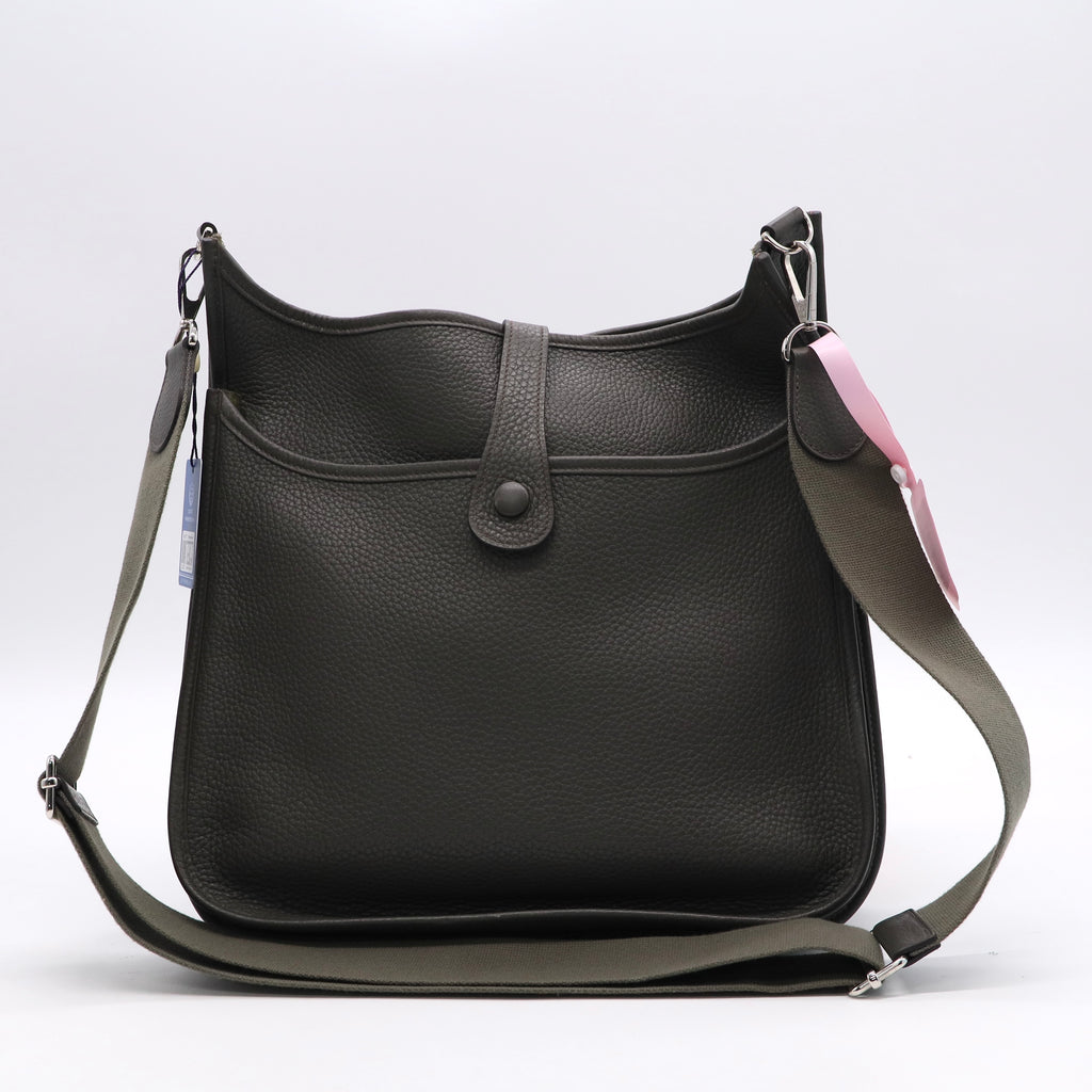 HERMES Evelyne 29 Black Taurillon Clemence Palladium Hardware Twins LDJ3070