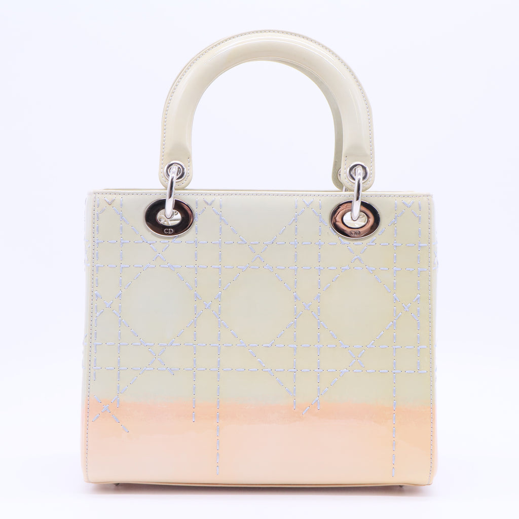 Medium Ombre Patent Cannage Lady Dior satchel
