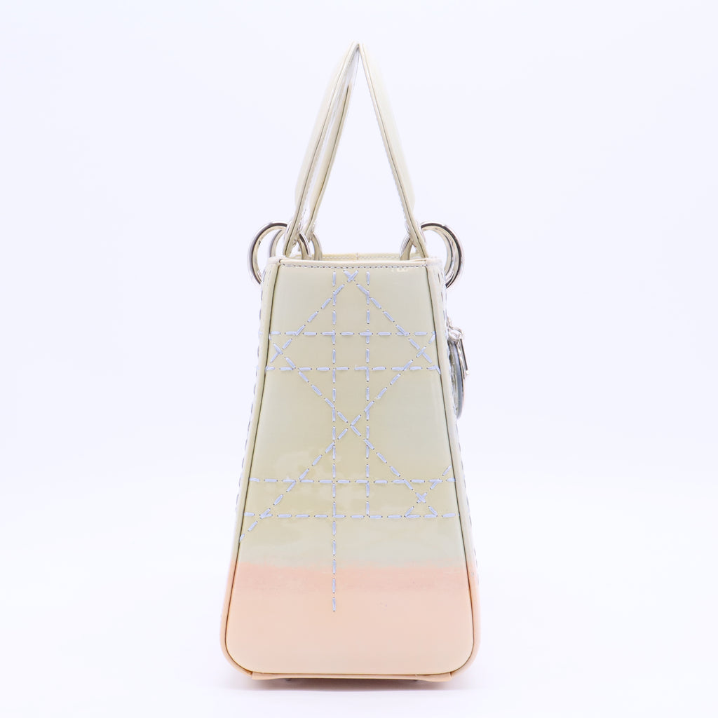 Medium Ombre Patent Cannage Lady Dior satchel