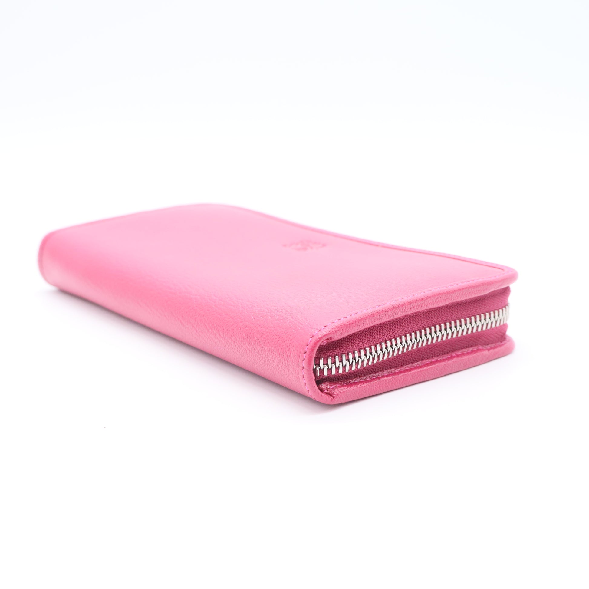 Anagram Lambskin Long Wallet Pink