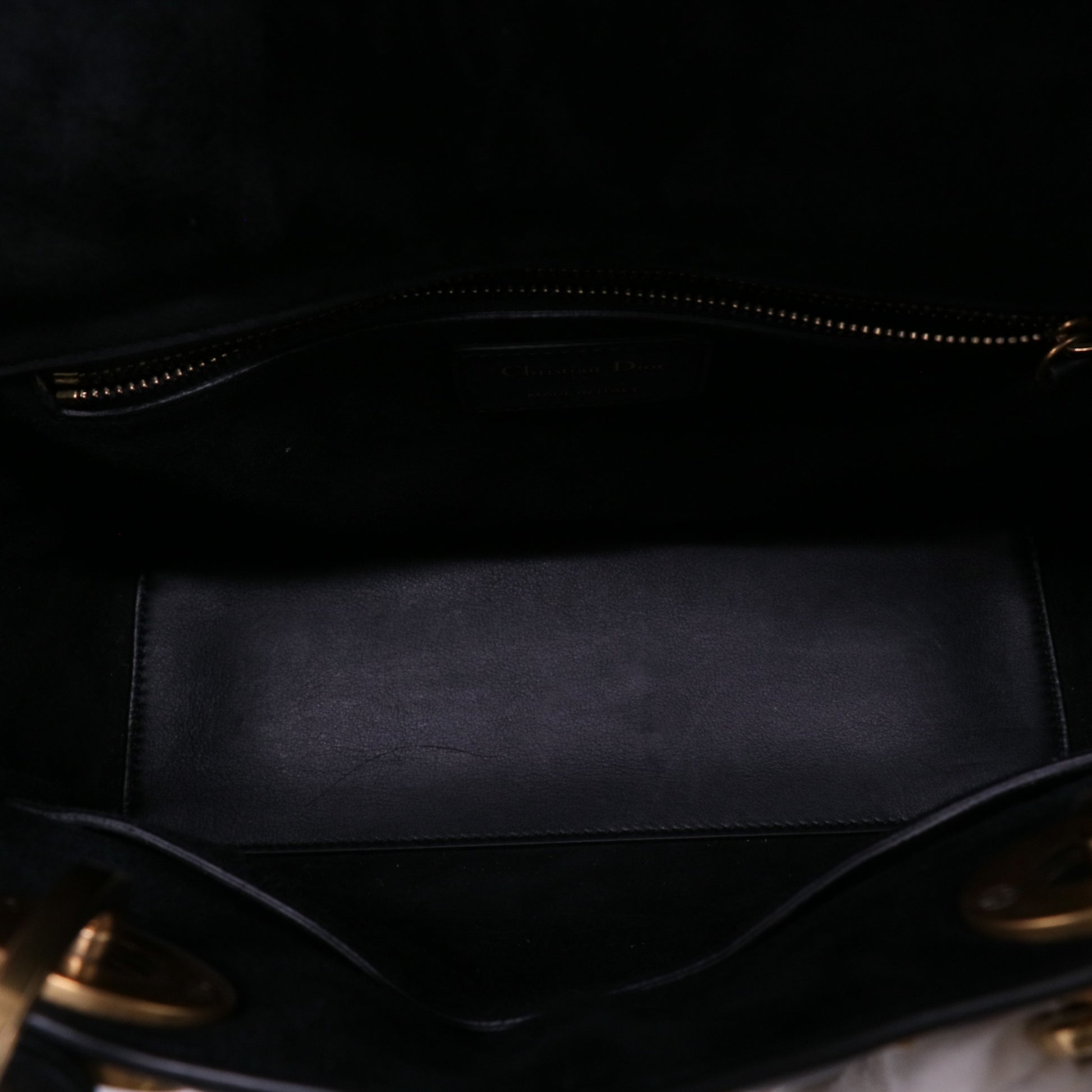 Christian Dior Black Suppled Leather Studded Medium Lady Dior Bag twins  LDJ4450