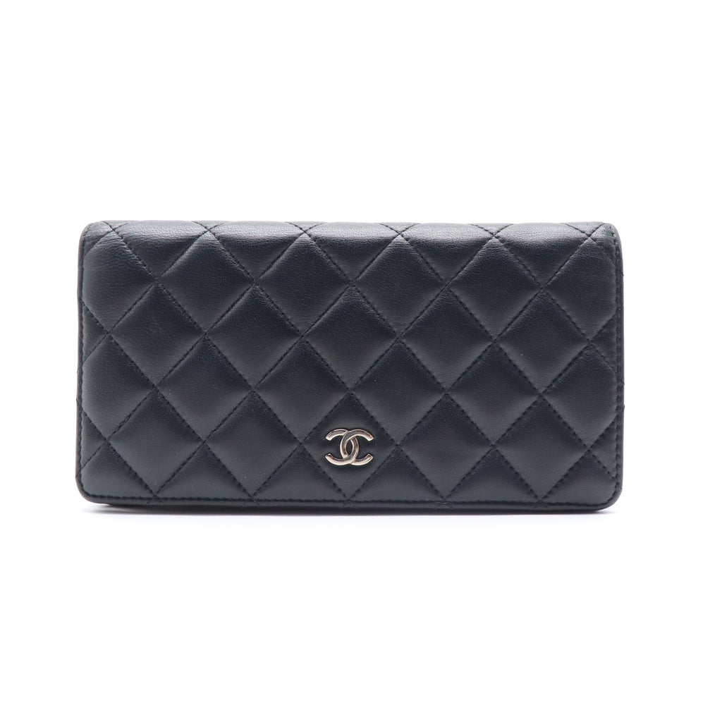 Chanel Classic Flap Wallet Quilted Long Black W21635