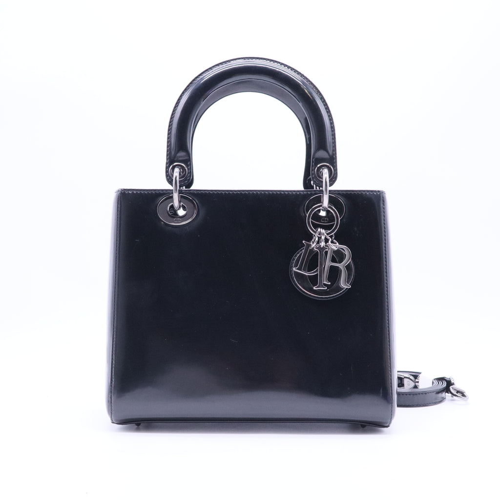 Medium Patent Lady Dior satchel