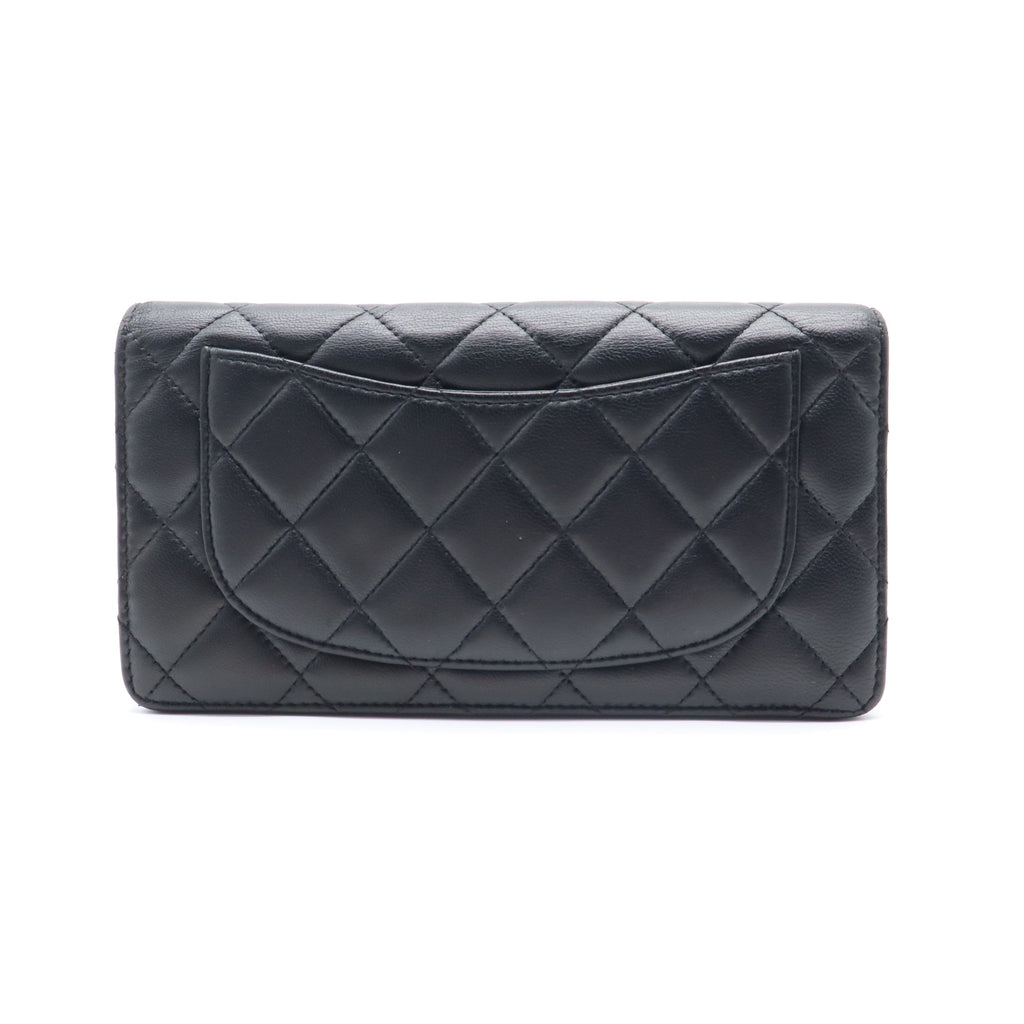 Chanel Classic Flap Wallet Quilted Long Black W21635